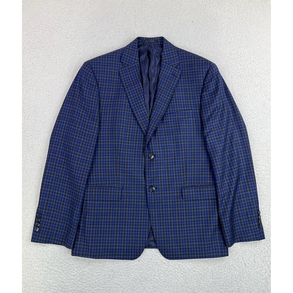Loro Piana Blazer Men's 40S Blue Plaid 2 Button Sport Coat Capolavoro Tailo Red